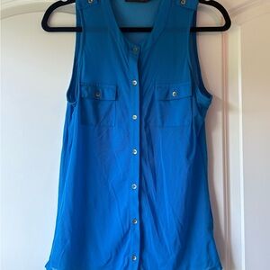 The Limited Blue Button Down Tank Top